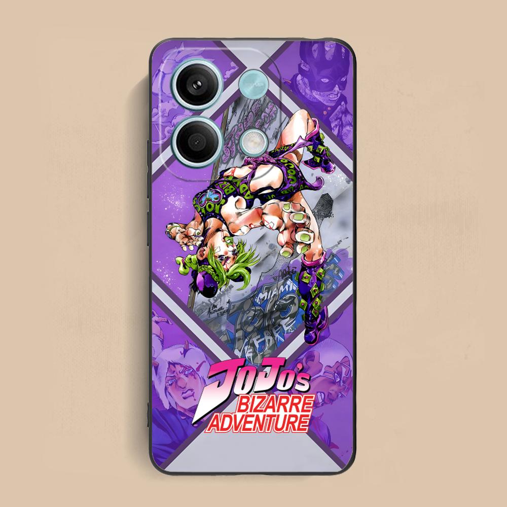 JOJO Jolyne Kujo Phone Case for Xiaomi Redmi Note 14 13 12 11 10 9 S A Pro Plus Lite 5G Black Smartphone Cover Cellphones