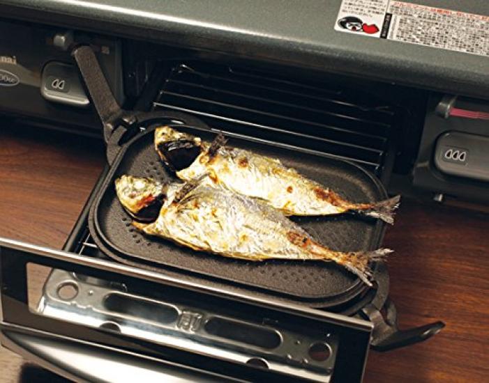 Prefektura Asahi Iwate Tradiční řemesla Nanbu Ironware Grilovací pánev s reliéfem, aby se zabránilo lepkavosti plynu (IH a kompatibilní)