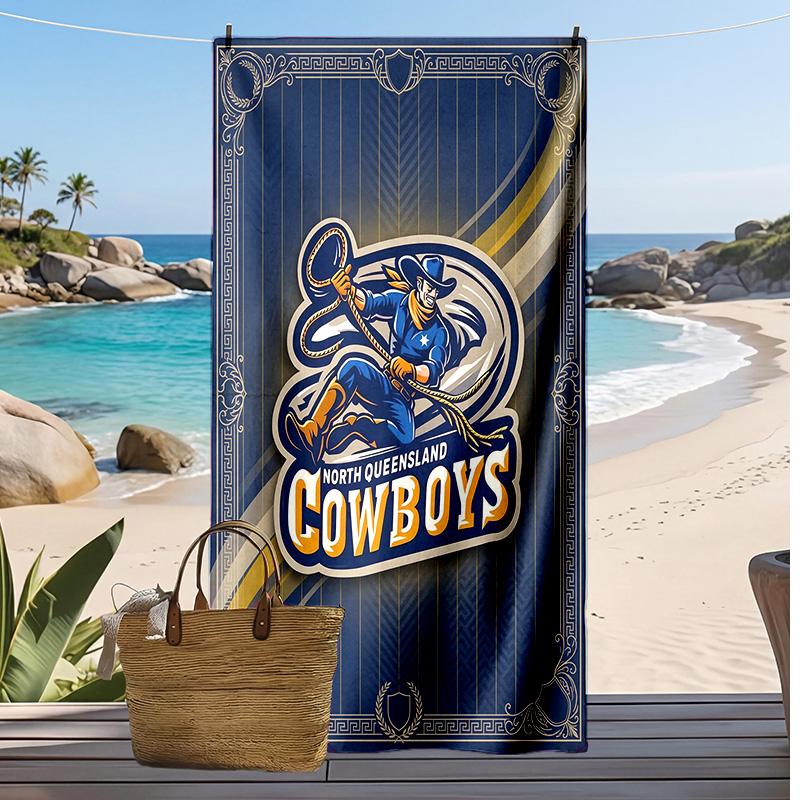 North Queensland Cowboys Print Beach Towel Soft Portable Quick?dry Towel For Pool Summer Vacation Outdoor Sport