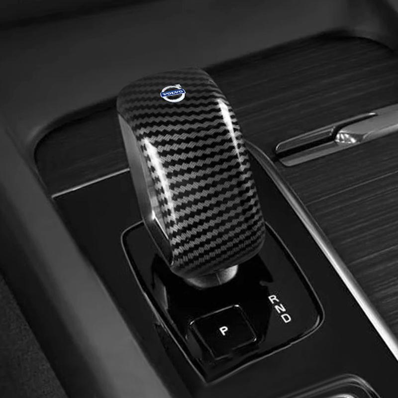 Carbon Fiber Car Gear Head Knob Shift Cover Trim Decoration For Volvo XC90 V90 V60 XC60 V40 EC40 EX40 S80 S60 S90 C40 XC40 V70 X