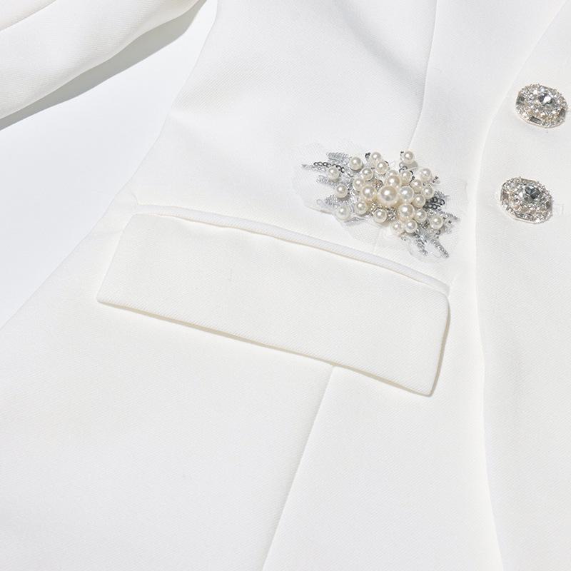 Frühjahr 2025 V-Ausschnitt Anzugjacke mit Rautendetails für Damen