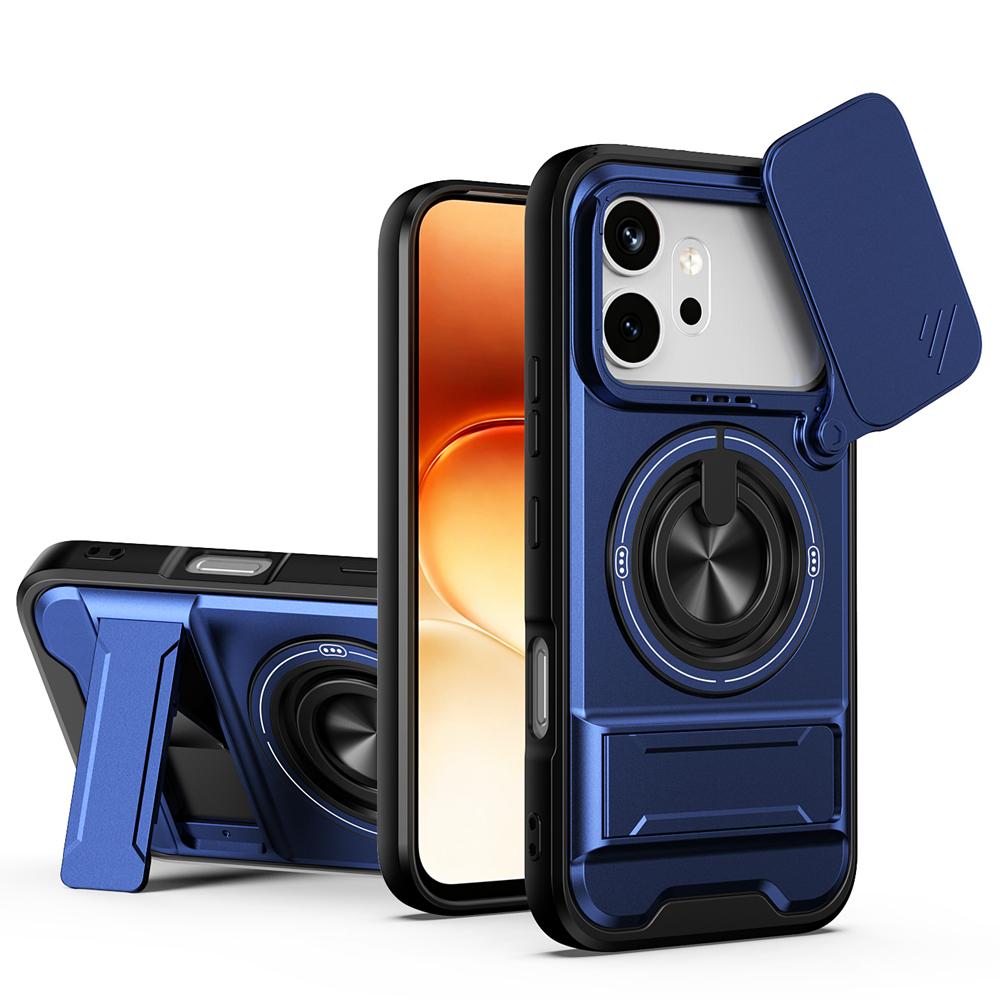 KEYSION Magnetic Phone Case for HONOR 600 600 Pro 5G Slide Camera Protection Upright Kickstand 360° Ring Shockproof Back Cover