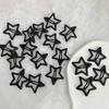 5Pcs Girls Black Gray Star Hair Pins Cool Charm Aesthetic Bb Hair Clip For Women Pentagram Harajuku Trendy Hair Accessories