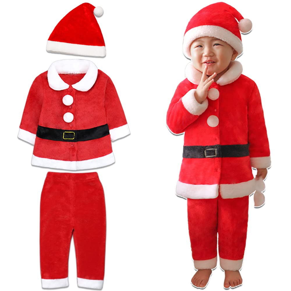 HMT Santa Claus Costume for Santa Kids Christmas Baby Boys and Santa Baby Christmas Sizes Set Kids, Cosplay, Cosplay, Girls, Costume, Costume, 80-130,