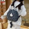Cute Cat Plush Backpack With Tail Design Tote Bag Suitable For Commuting Daily