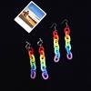 Women Rainbow Chain Earrings Personality Earrings Ear Clips Gift