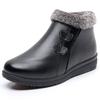 Elderly Cotton Shoes Velvet Warm Middle and Old Women's Shoes Short Boots Waterproof and Non-slip Flat Winter Shoes Leather Shoes