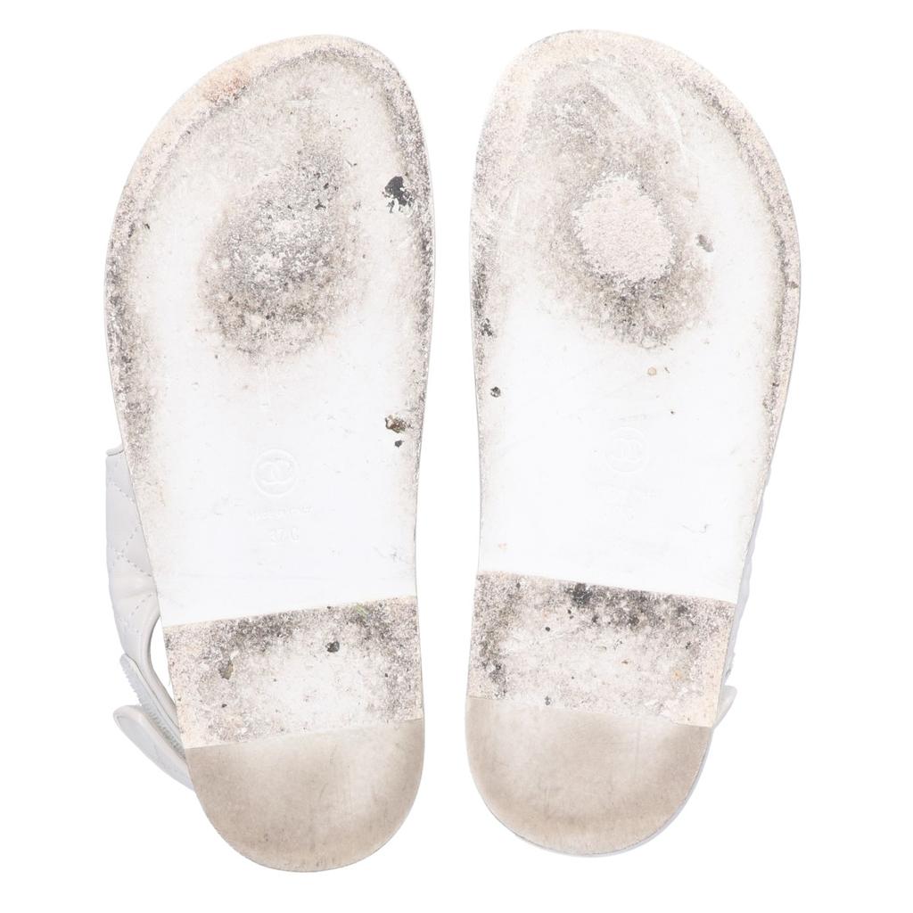 Chanel G35927 CC Logos Gesteppte Sandalen/ Schuhe 37 weißGebraucht
