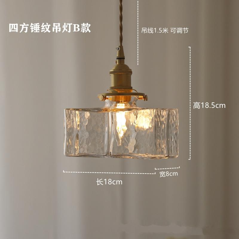 Japansk hjemmedekorasjon i glass anheng Lampe Vintage Messing Rustikk Led-tak hengende lys for soverom Spisebord lysekroner