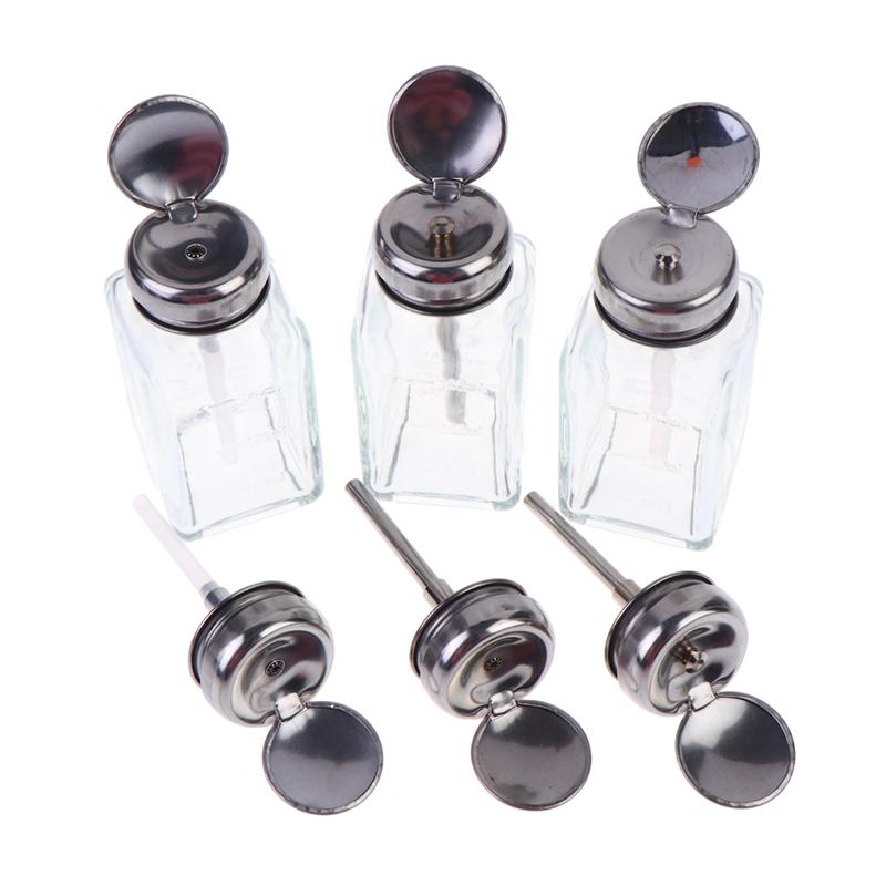 Empty Glass Nail Polish Remover Dispenser Refillable Press Pump Bottle Makeup Manicure Accessories