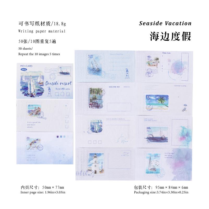 50 pcs Landscape Scrapbook Paper Junk Journal Supplies DIY Scrapbooking Craft Background Paper Decorate Aesthetic Stationery
