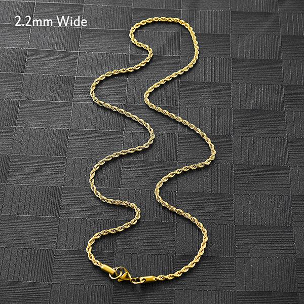 5 Colors Stainless Steel Twist Rope Chain Necklace for Women Men Black/Silver/Gold Color Plated Choker Metal Fashion Jewelry