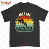 Miami Beach Florida Summer Vacation Sunset Palm Tshirt Tee 6M0Y