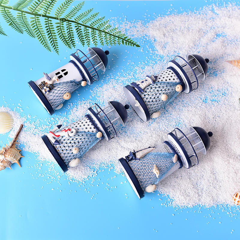 Led Light Metal Lighthouse Anchor Mediterranean Decorative Home Nautical Decor