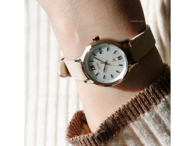 ORIENT iO Natural & Plain RN-WG0416S Quartz Solar Watch Pink Leather Band 27.6mm