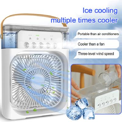 3 In 1 Air Humidifier Usb Cooling Fan Portable Led Night Light Water Mist  Humidification Fan Car Spray Air Cooler Fan