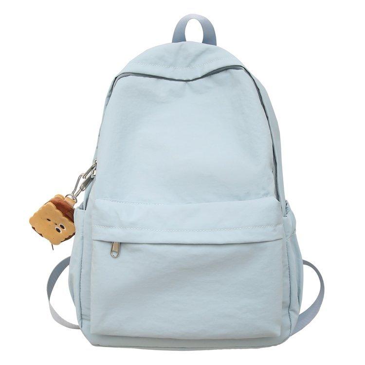 Schoolbag Japanese ins style campus solid color light leisure large capacity simple versatile schoolbag junior high school student backpack
