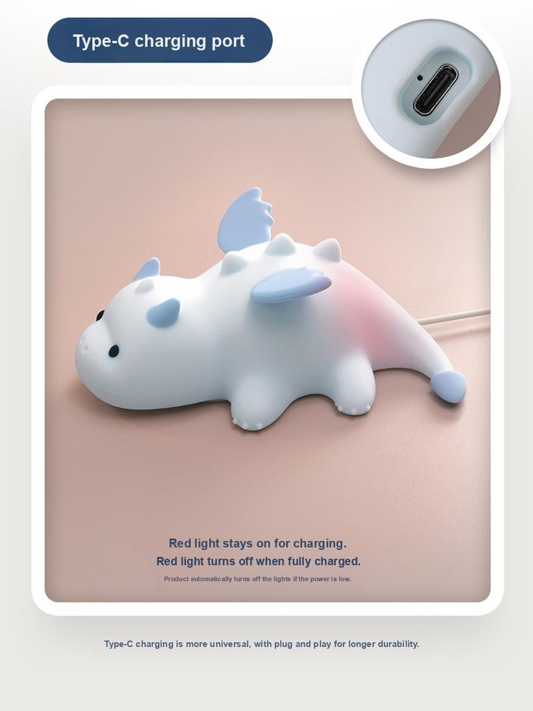 New Dinosaur Lamp Mini Dragon Night Light Magnetic USB Rechargeable Colorful Atmosphere Light Bedside Night Light