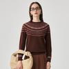 Zhaojun Women's Fair Isle Jacquard Wool Sweater