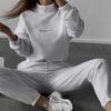 Damen Leuchtend Gelber Hoodie und Jogginghose Set Lässige Sportbekleidung Zweiteiliges Outfit