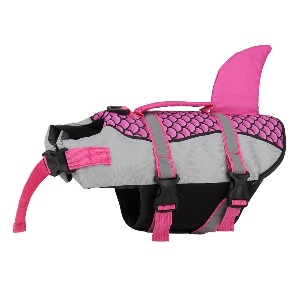 Gilet Salvagente per Cane da Nuoto Vestiti Salvagente Collare Pettorina Animale Domestico Nuoto Estivo Costumi da Bagno Squame Squalo
