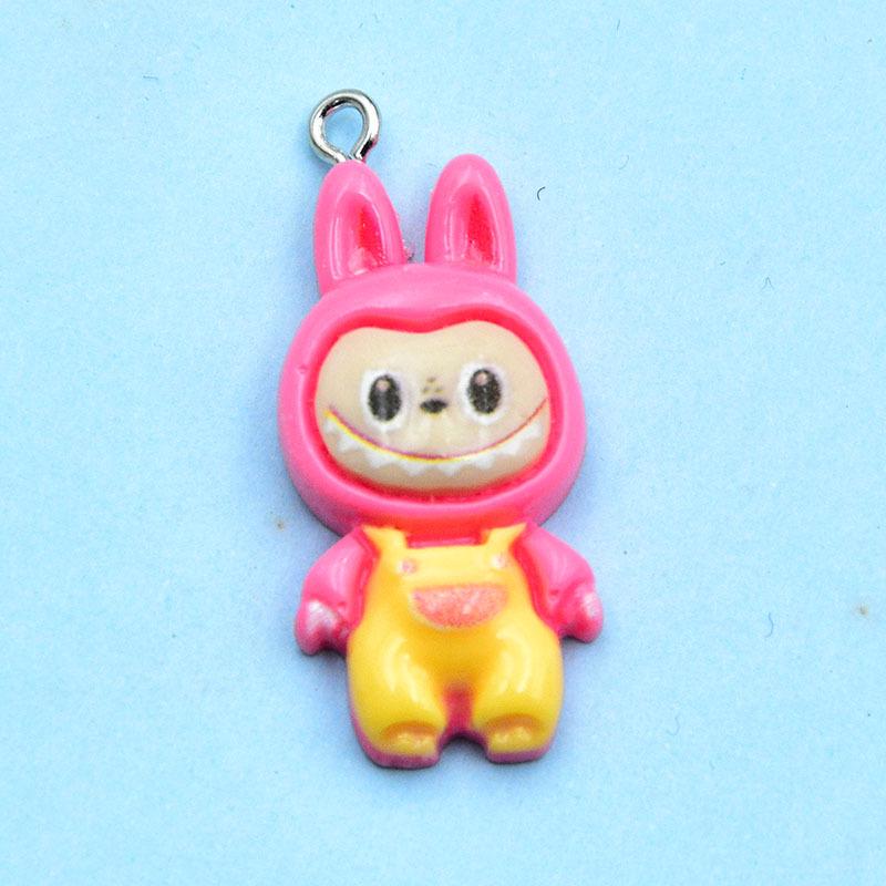 Colorful Cartoon Resin Rabbit Pendant for DIY Jewelry