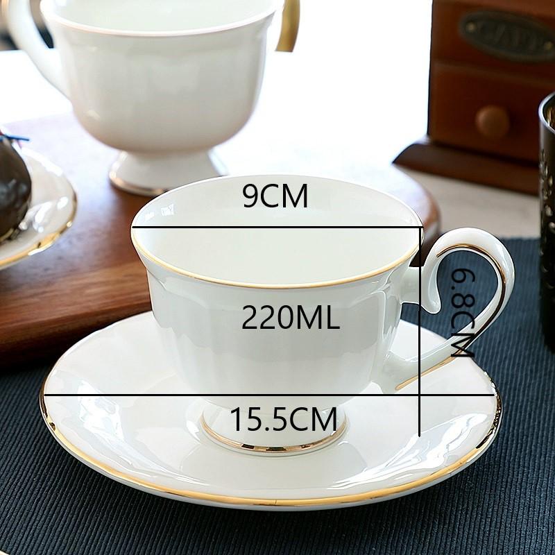 Bone China Gold Line Tea Cup with Saucer Set Porcelain, Ceramc Espresso Saucer, Vintage Cups, Luxury Coffee Cup Set, Drinkware