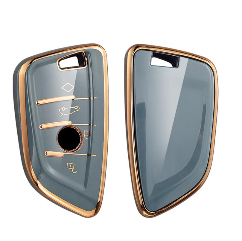 TPU Golden Edge Style Car Key Case Cover Shell Fob For BMW X3 X5 X6 F30 F34 F10 F20 G20 G30 G01 G02 G05 F15 F16 1 3 5 7 Series