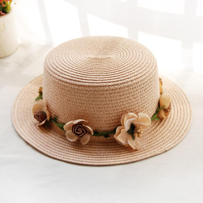 Summer Flower Hat With Wide Brim And Sunshade For Outdoor Beach Vacation