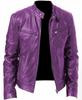 Spot Winter Business Gentleman Warm Zip Cardigan Pocket Decorative PU Leather Jacket Stand Neck Slim Leather Jacket