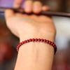 Natural Cinnabar Red Rope Bracelet Hand-knitted Lucky Design Simple Style Daily Casual Fashion Hand Jewelry Accessories