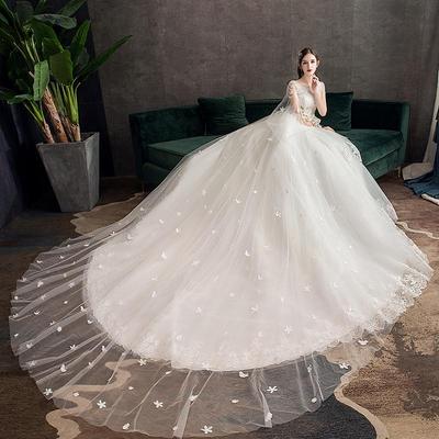 Abito da sposa da sogno stile Mori cielo stellato 2025 con strascico lungo - Taglie forti disponibili