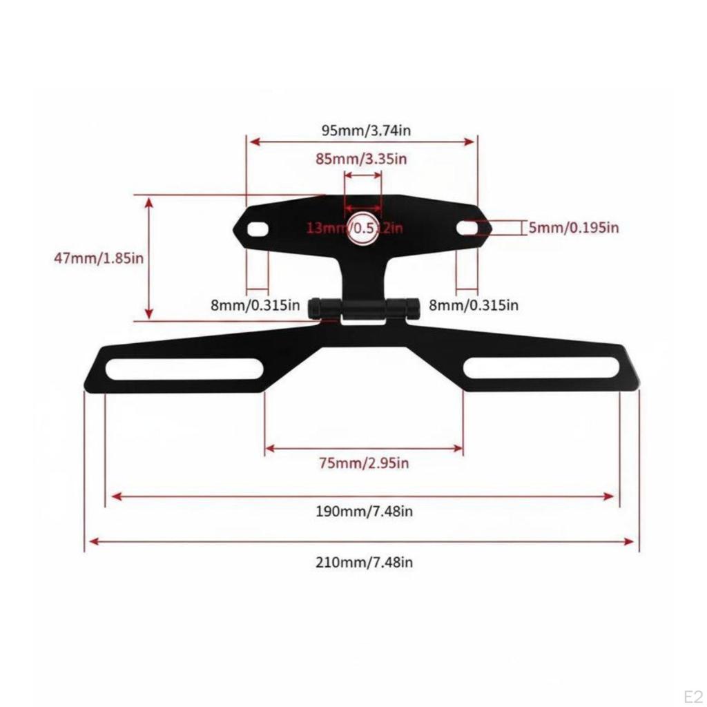 Triangle Plate Mount Metal Motorcycle Registration Bracket Motorbike Taillight Holder S