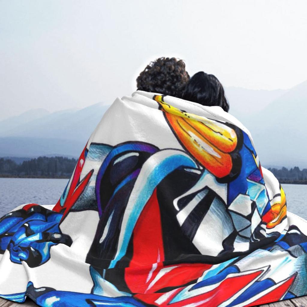 UFO Robot Goldorak Grendizer Anime Mechanical Warrior Blankets Flannel Throw Blanket Plush for Bed Living Room Travel Home Couch