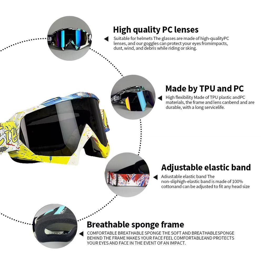 Dustproof ATV Goggles MX Riding Motorcycle Glasses Motocross Ski Glasses  Youth Kids