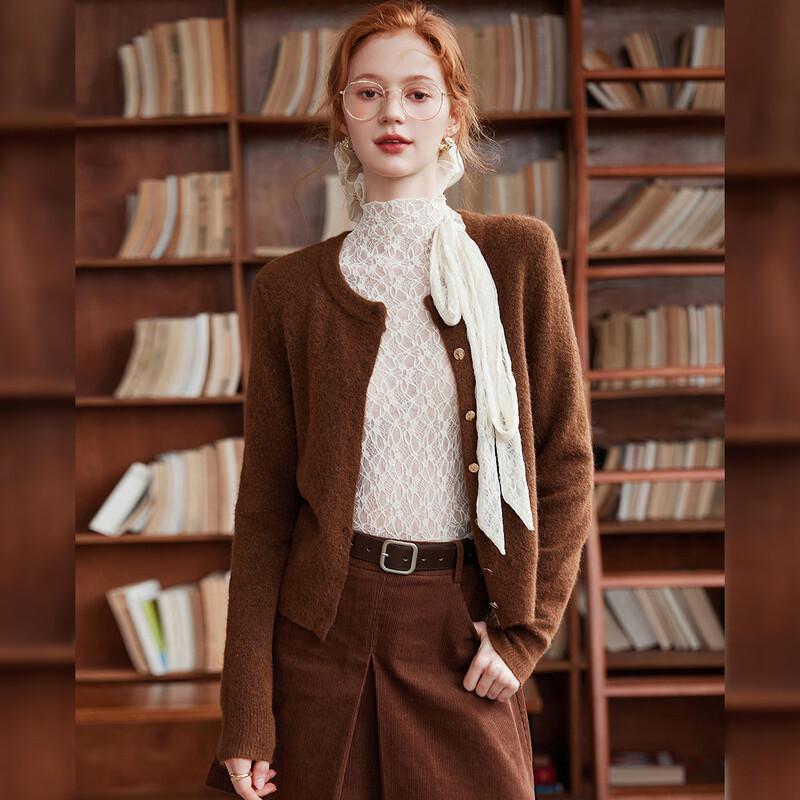 Bailuyu Women's Elegant Short Knit Cardigan