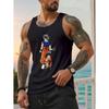 Men's Geometric Pattern Tank Top - Trendy Sleeveless Tee, Bold Prints Cotton Blend for Summer Parties