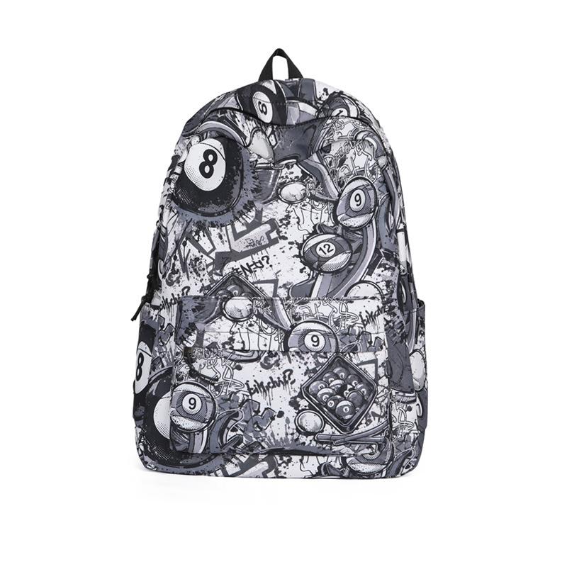 Schulrucksack Amerikanische Persönlichkeit Graffiti Rucksack ins High-School-Schüler College-Student Klasse Schultasche Trendig Mode Große Kapazität Rucksack