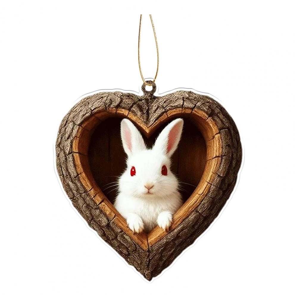 Classic Christmas Ornament Holiday Tree Decoration Heart-shaped Christmas Ornament 2d Acrylic Woodland Creature Pendant for Xmas