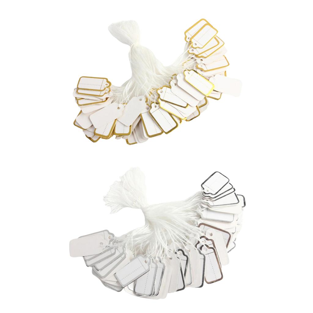 Jewellery Labeling Price Tag Set Paper Blank Display Marking Tags with String for Earrings Necklaces