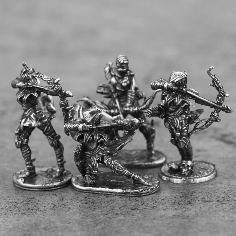1pcs Beauty Women Archer Solider White Copper Miniature Figurines Metal Toy Car Desktop Ornaments Decoration Accessories Crafts