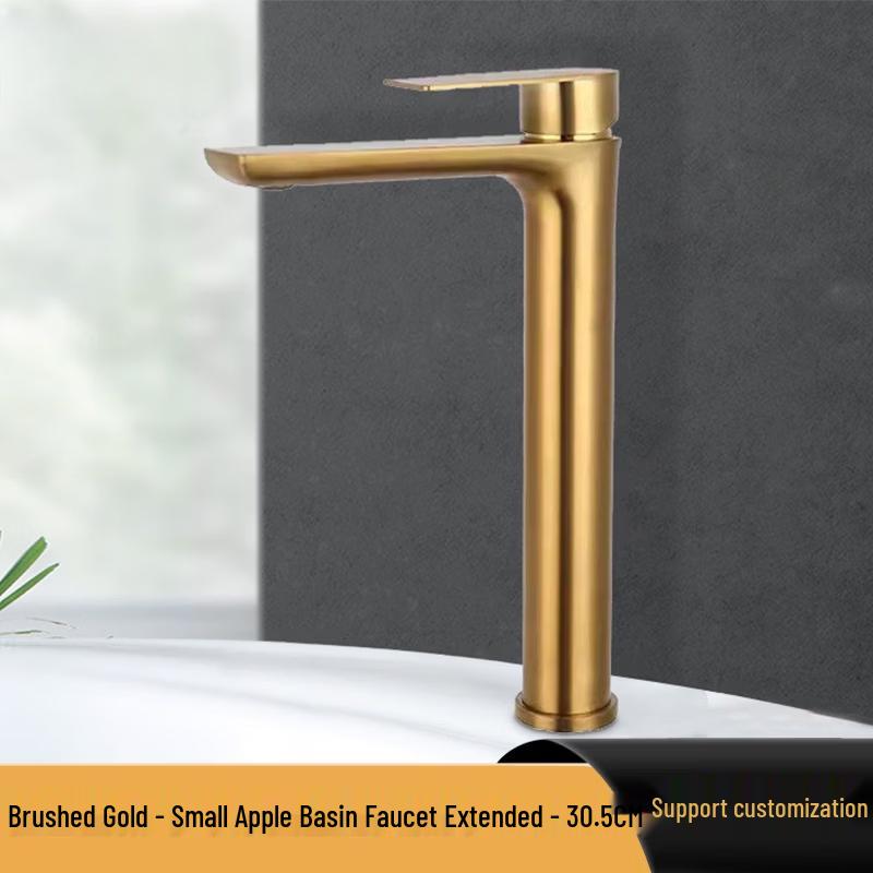Lantuan Honeycomb Stainless Steel Brushed Gold Tall Basin Faucet