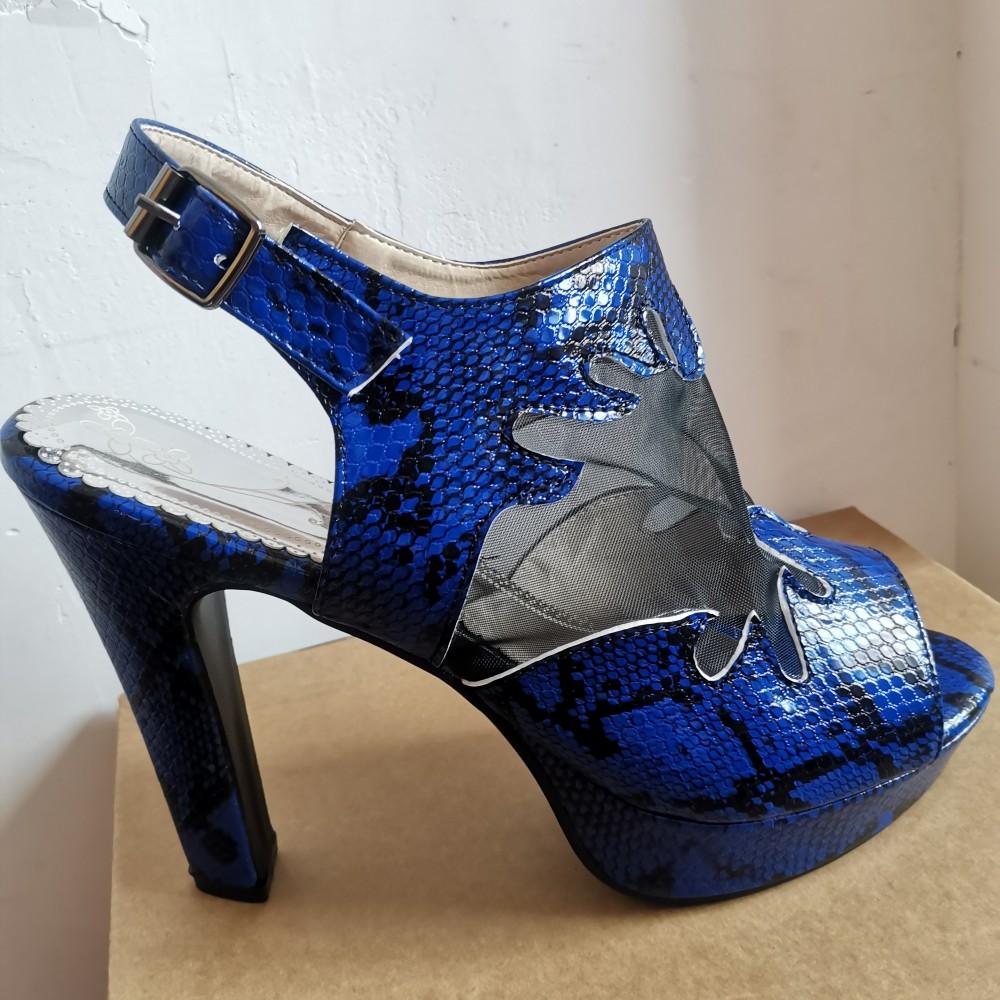 Fashion Elegant Sandals Women Summer 2024 Platform Sexy Snake Print Slingbacks Party Shoes Spring High Heels Boots Female Large Size 50