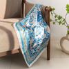 Summer New 70cm Simulated Silk Printing Small Square Scarf Neck Protection Scarf Silk Scarf Scarf Women's Fashion Versatile Headscarf
