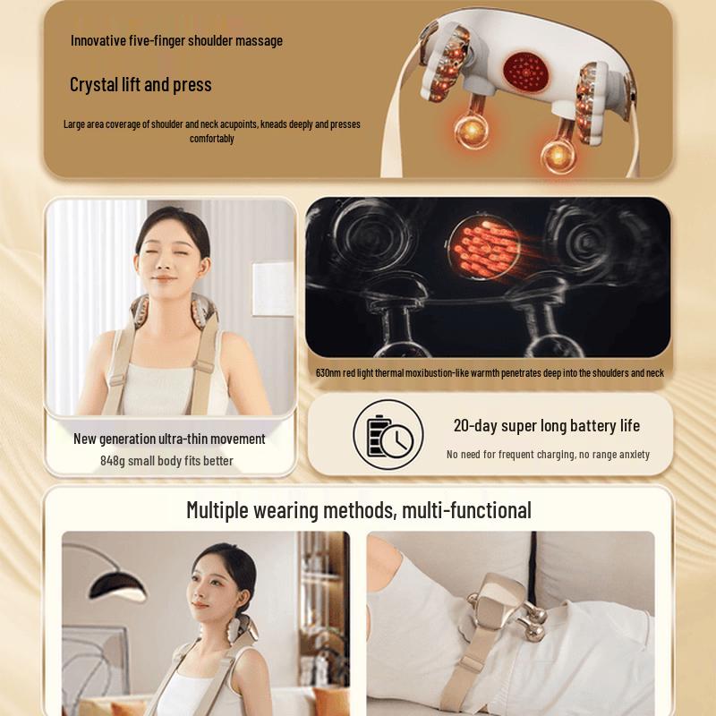 MIAOJIE R7 Shoulder & Neck Massager with Red Light Heat CN Plug (adapter Included)