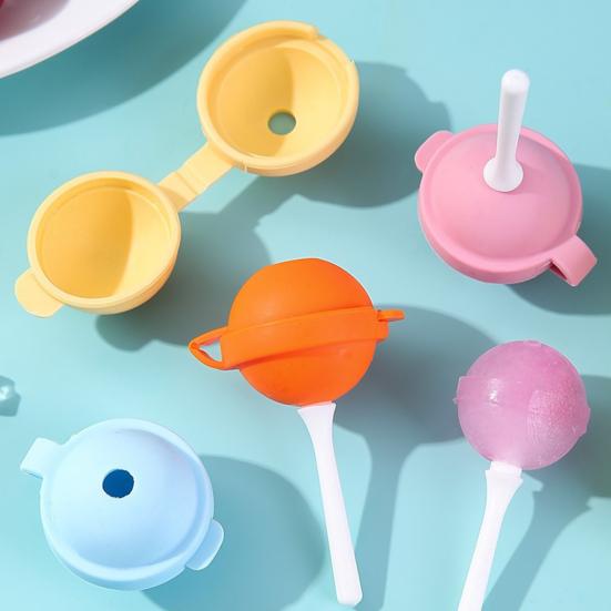Silicone Lollipop Ice Cream Maker, Homemade Popsicle Molds, DIY Popsicle Maker for Kids, Lollipop Ice Cream Mold, Reusable Popsicle Molds