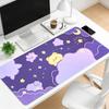 Night Sky Star Moon Print Gaming Mouse Pad Large Desk Mat AntiSlip Rubber Base Stitched Edge Keyboard Mat For Gamers Desktop