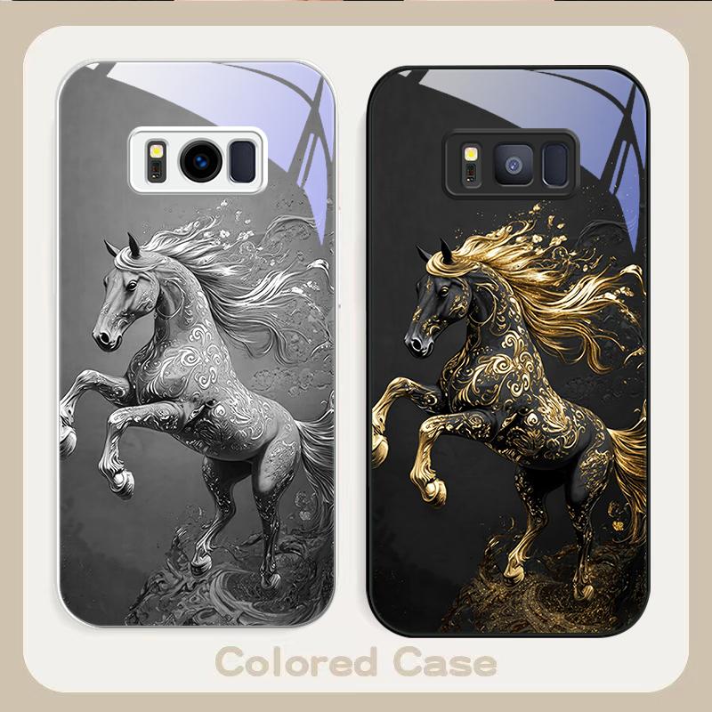 Purple Rhyme White Tianma For Samsung S22 S8 S9 10 20 Ultra S21 Pro S22 Plus S23 FE S24 Ultra S25 Edge S25Ultra Glass Phone Case