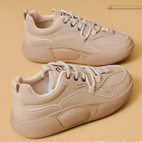 

Real soft leather stepping on shit feeling hollow dad shoes women 2025 autumn new ultra-light soft sole fashion sports and leisure shoes 40 хакі