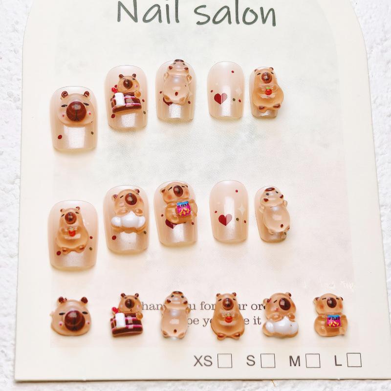 

Милые 3D аксессуары для нейл-арта в стиле Y2K с изображением капибары - смешанные стили